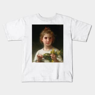 Mimosa by William-Adolphe Bouguereau Kids T-Shirt